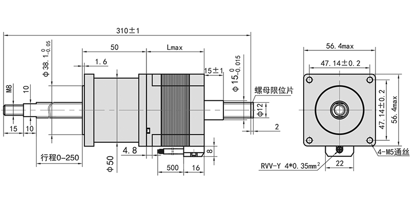 貫通式滾珠絲桿直線步進(jìn)電機(jī)-57H76MBTG