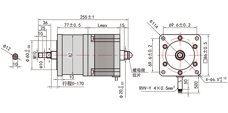 貫通式滾珠絲桿直線步進(jìn)電機(jī)-86H98MBTG