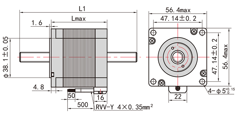 57mm貫通式直線步進(jìn)電機(jī)-23HY76L